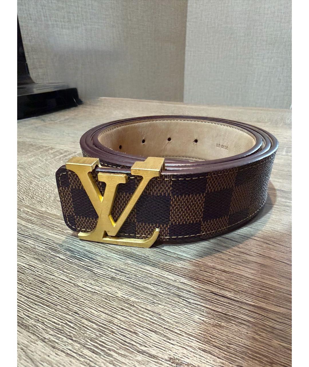 LOUIS VUITTON Коричневый кожаный ремень, фото 7