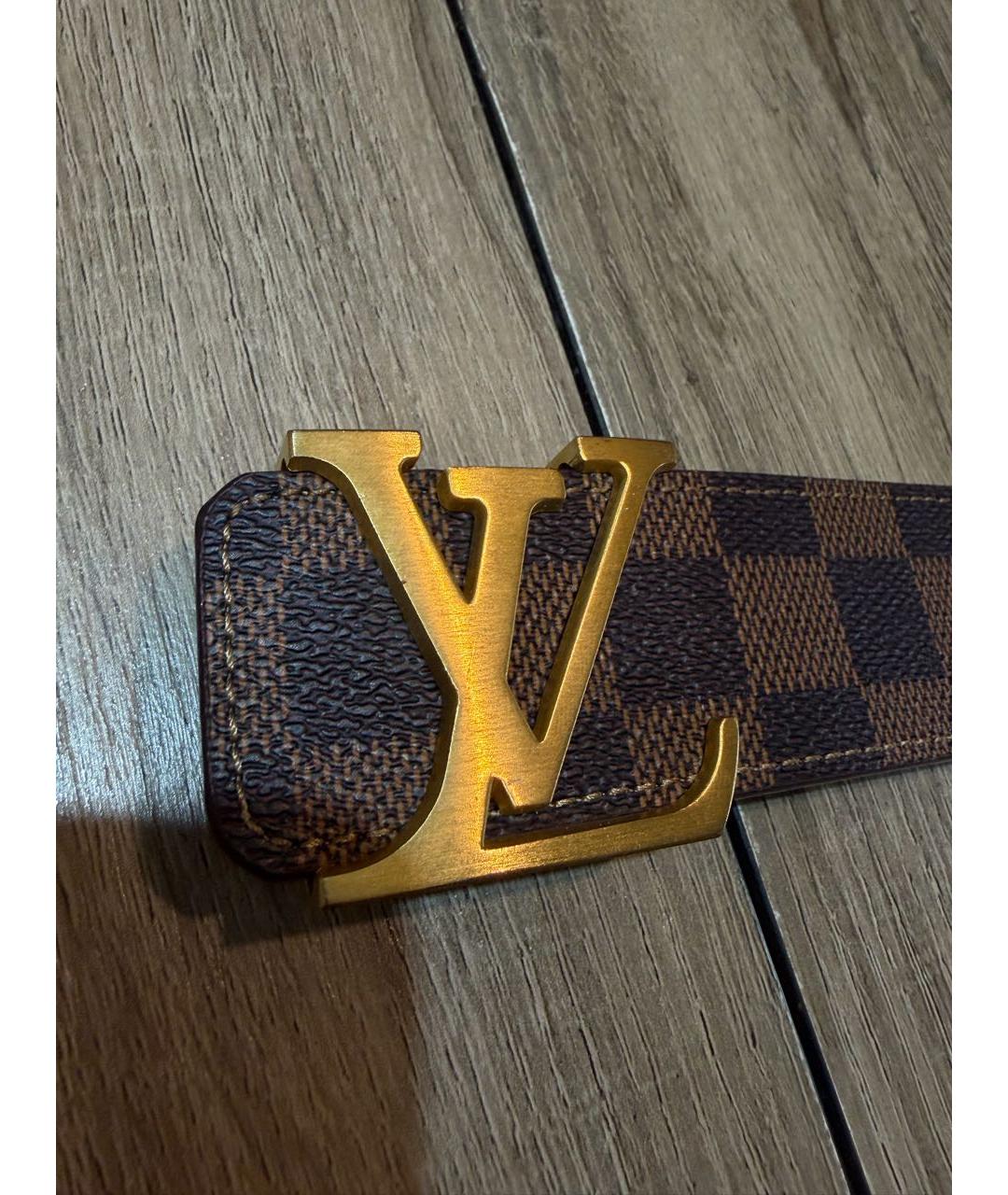 LOUIS VUITTON Коричневый кожаный ремень, фото 2