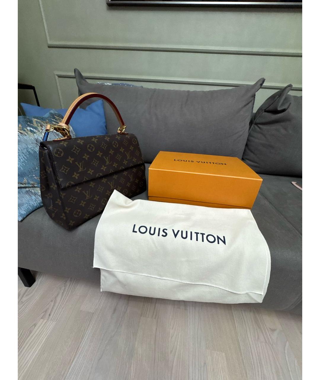 LOUIS VUITTON Коричневая сумка с короткими ручками из канвы, фото 7