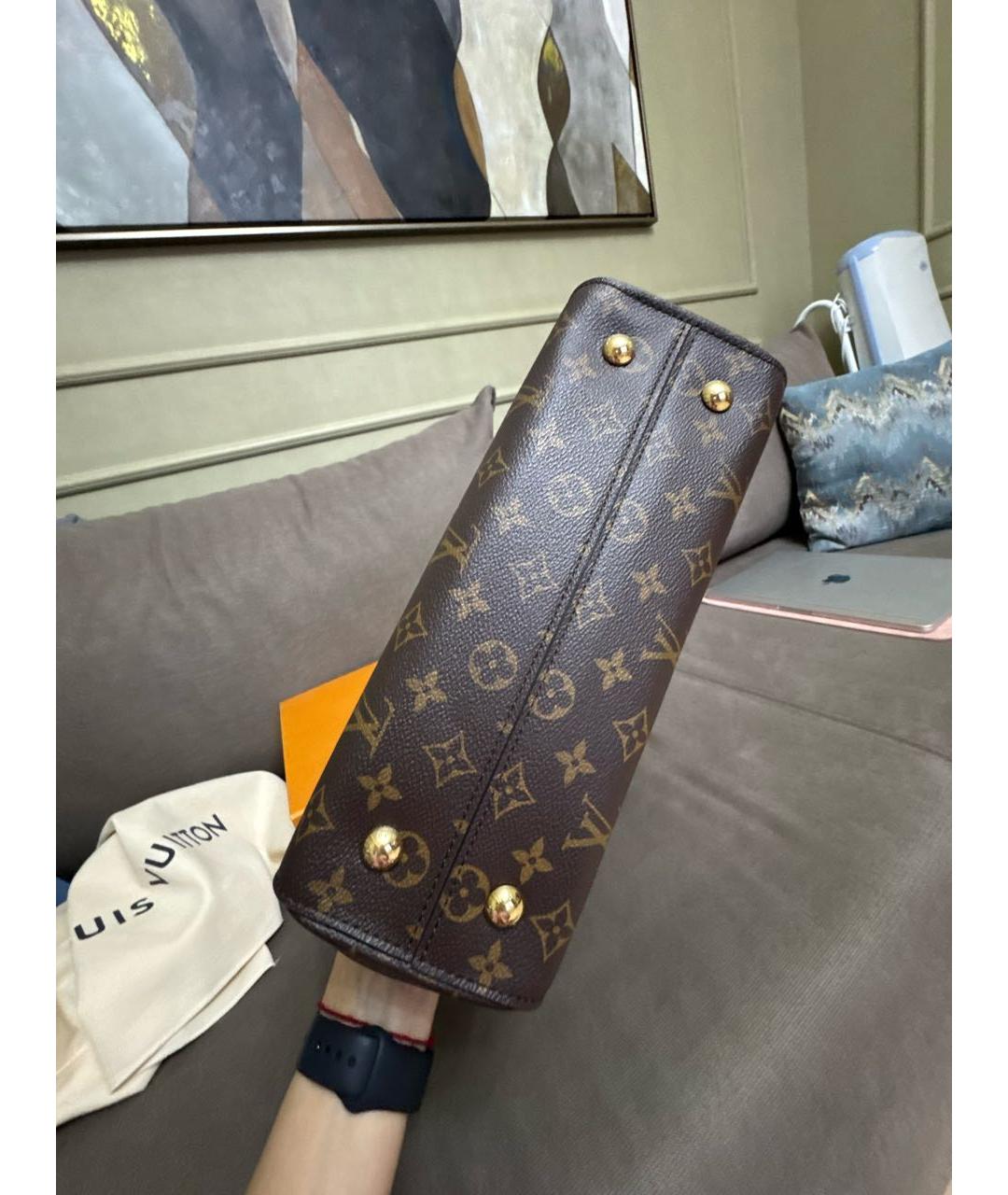 LOUIS VUITTON Коричневая сумка с короткими ручками из канвы, фото 5