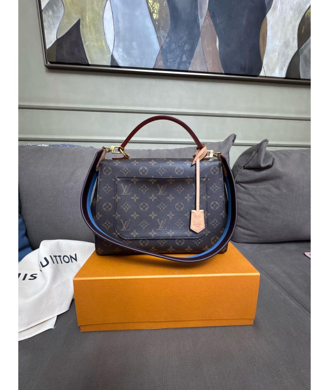 LOUIS VUITTON Коричневая сумка с короткими ручками из канвы, фото 3