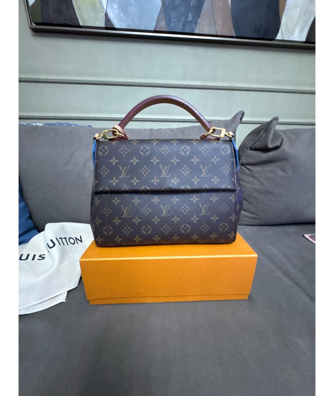 LOUIS VUITTON Коричневая сумка с короткими ручками из канвы, фото 8