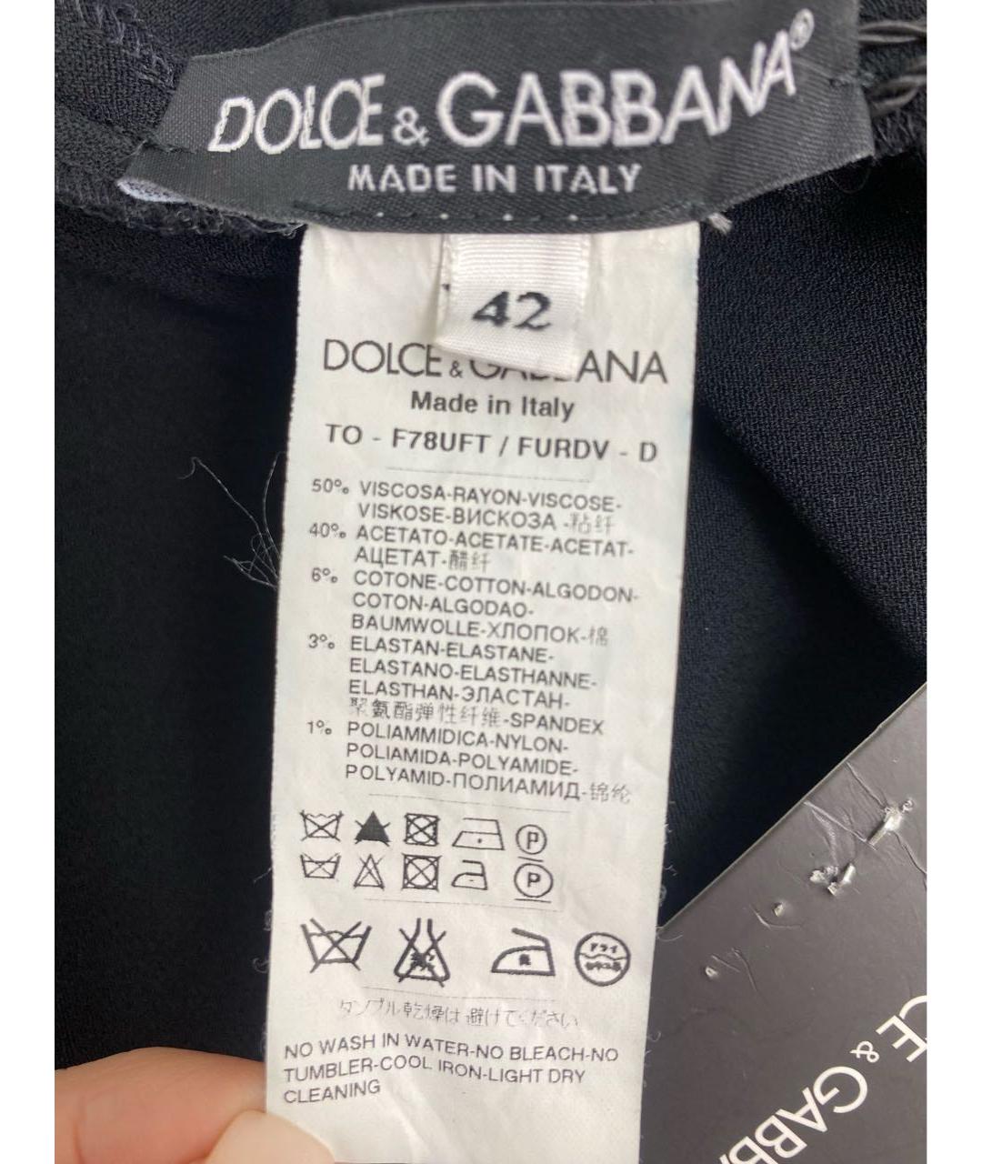 DOLCE&GABBANA Черная вискозная блузы, фото 6