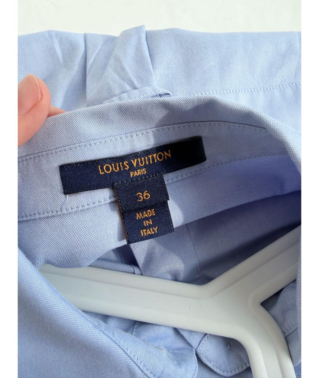 LOUIS VUITTON Голубая хлопковая рубашка, фото 3