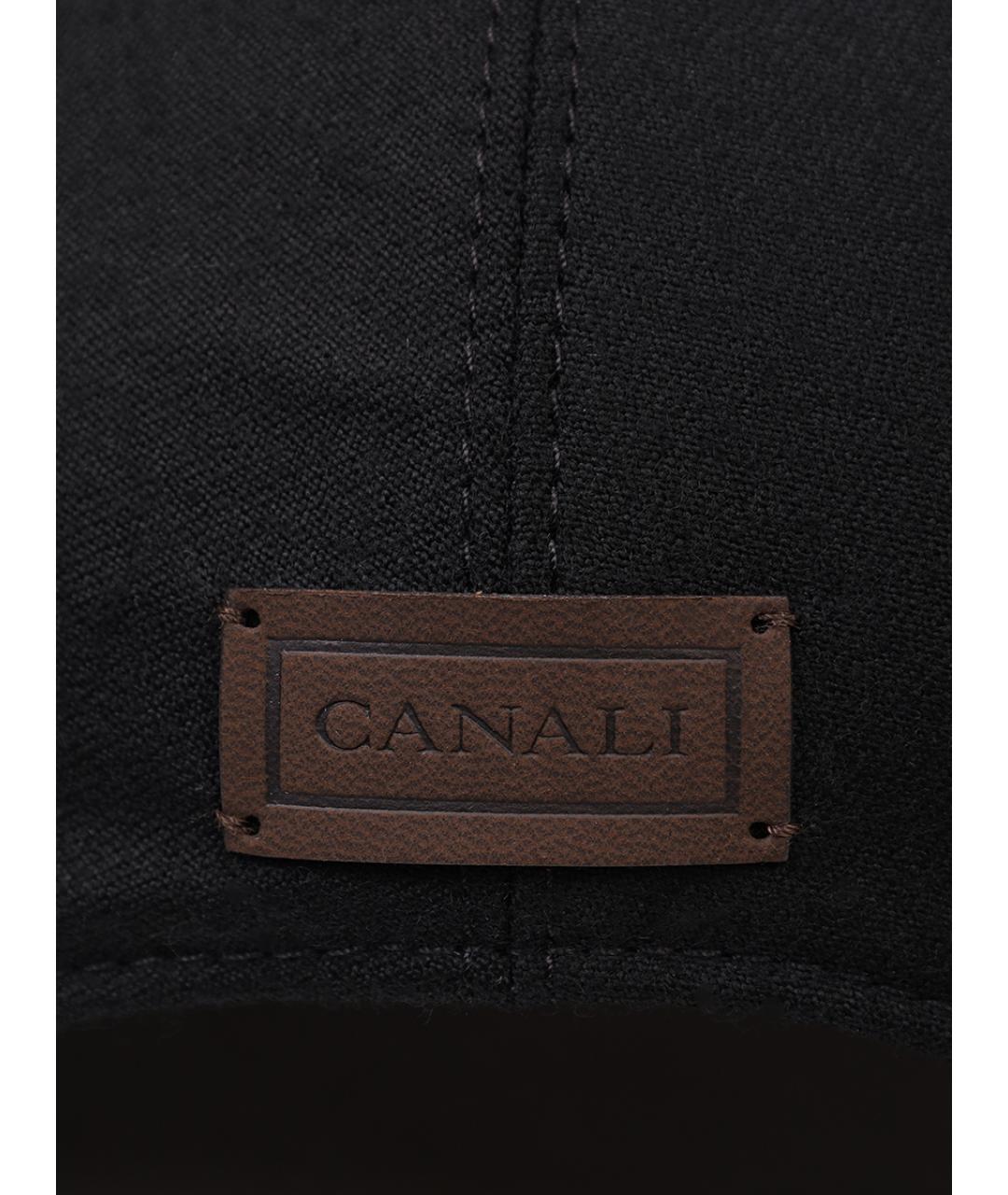 CANALI Черная шерстяная кепка/бейсболка, фото 3