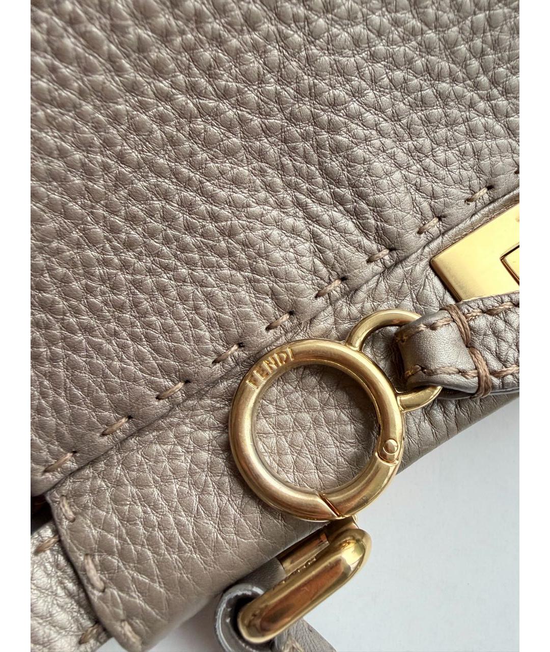 FENDI Коричневая кожаная сумка тоут, фото 8