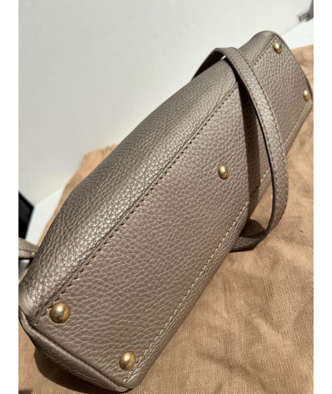 FENDI Коричневая кожаная сумка тоут, фото 4