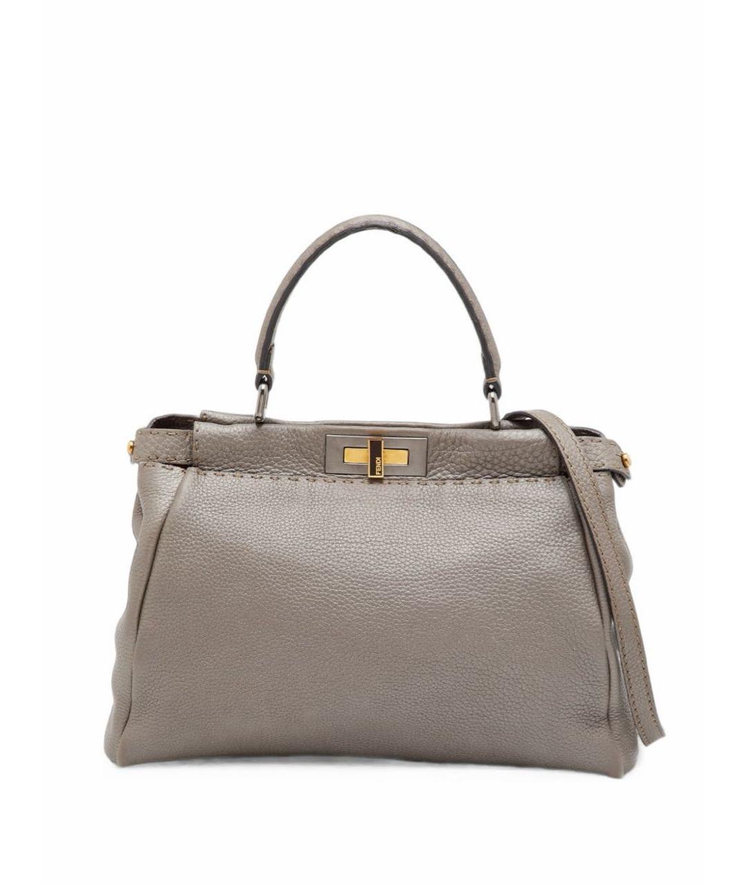 FENDI Коричневая кожаная сумка тоут, фото 9