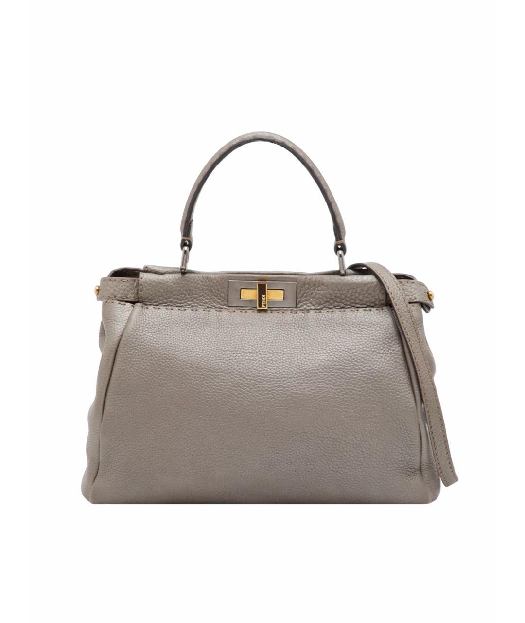FENDI Коричневая кожаная сумка тоут, фото 1