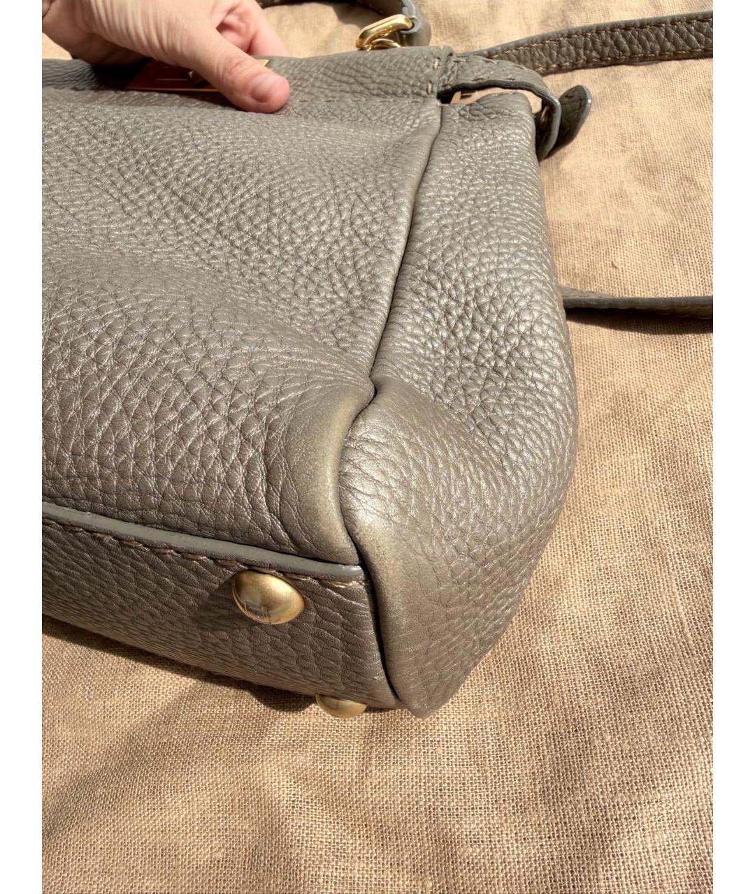 FENDI Коричневая кожаная сумка тоут, фото 5