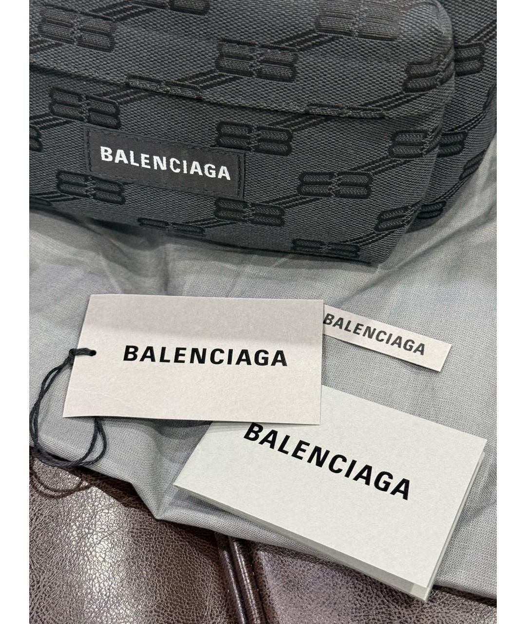 BALENCIAGA Черная жаккардовая поясная сумка, фото 7