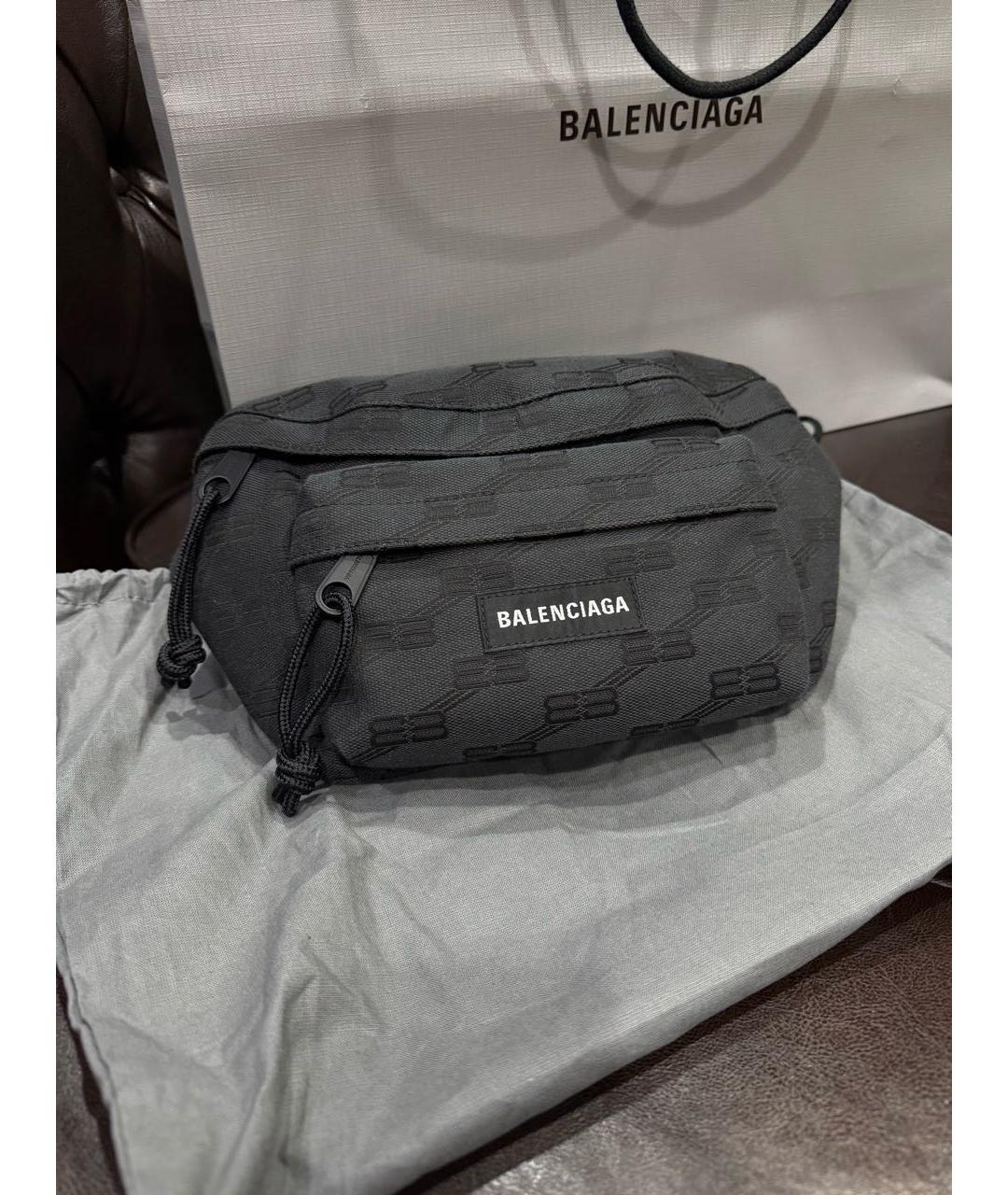 BALENCIAGA Черная жаккардовая поясная сумка, фото 8