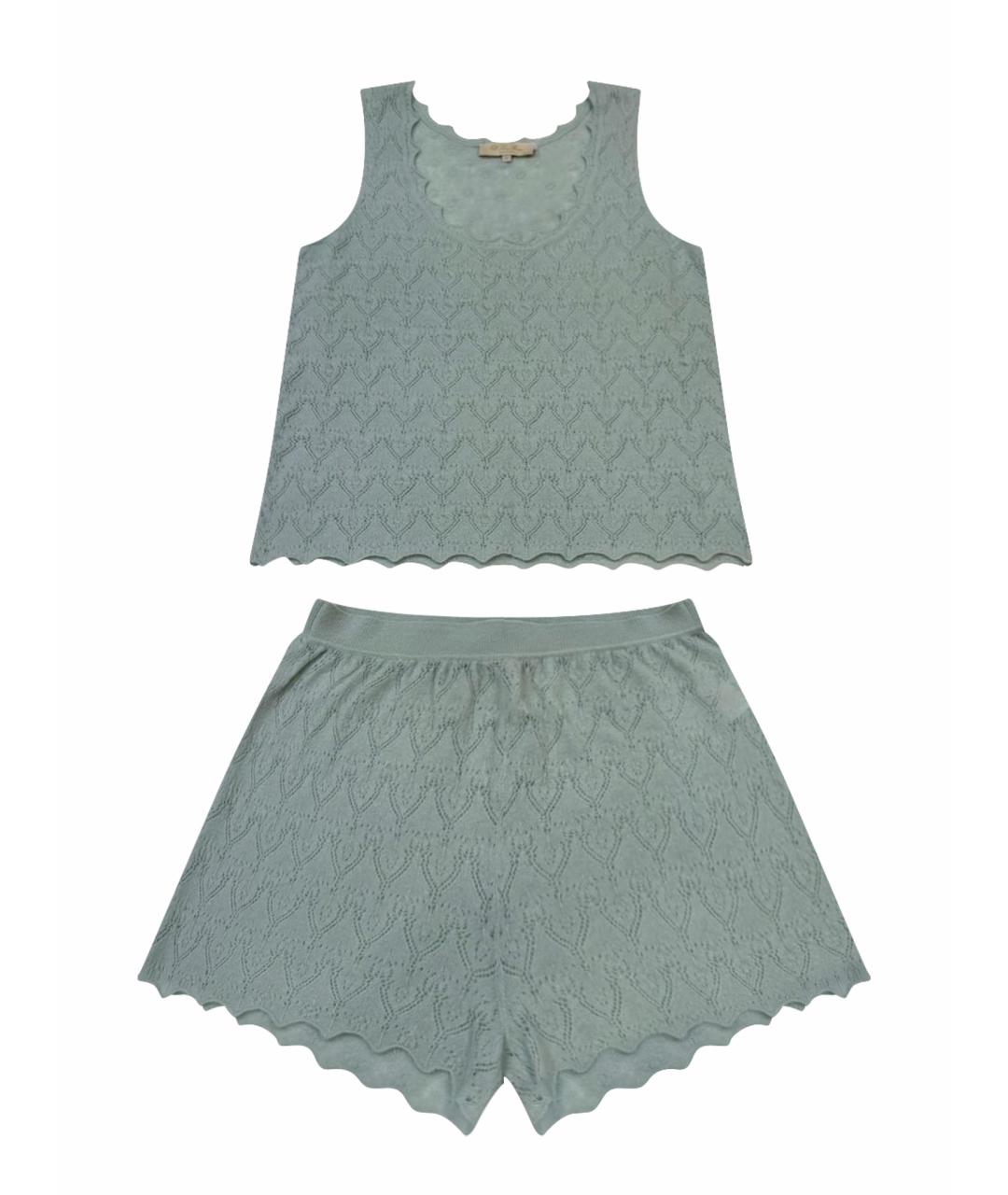 LORO PIANA Бирюзовый кашемировый костюм с брюками, фото 1