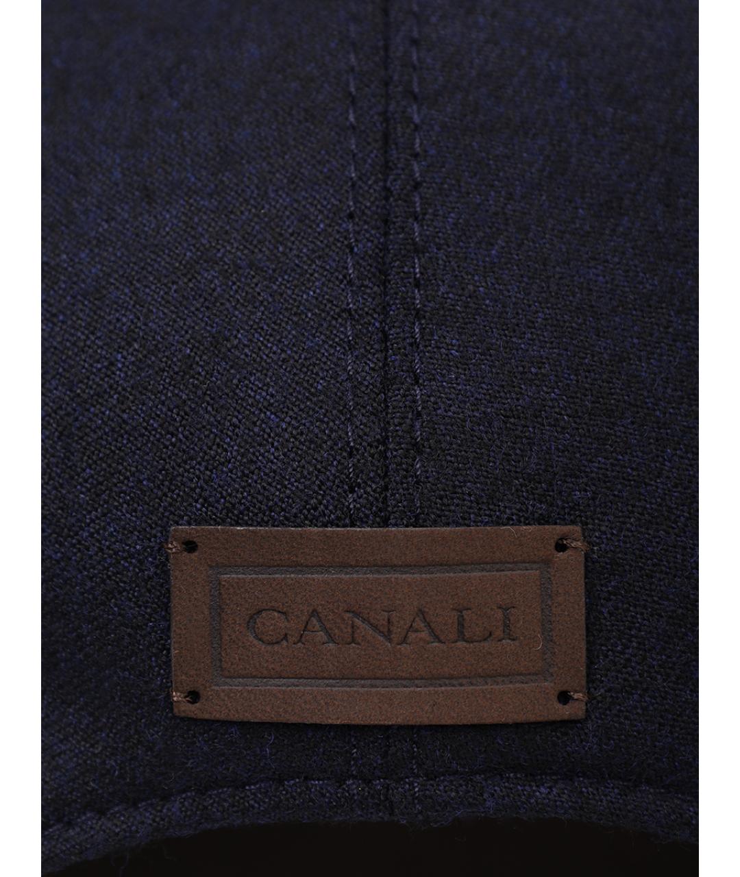 CANALI Темно-синяя шерстяная кепка/бейсболка, фото 3