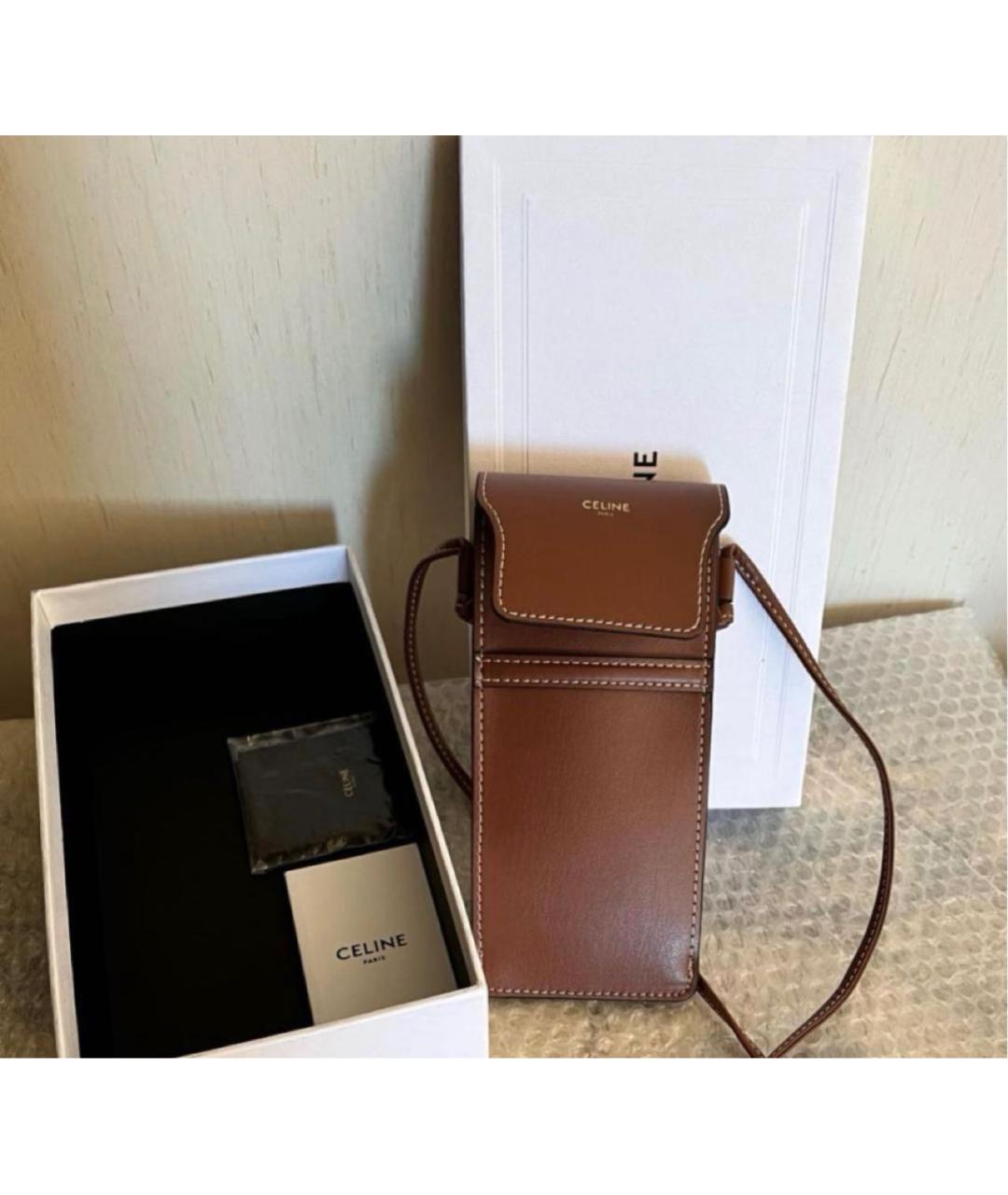 CELINE Коричневая сумка на плечо, фото 2
