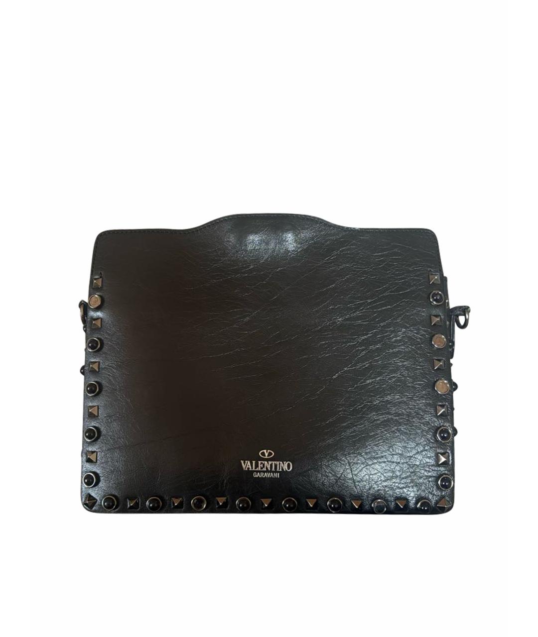 VALENTINO Черная кожаная сумка через плечо, фото 1