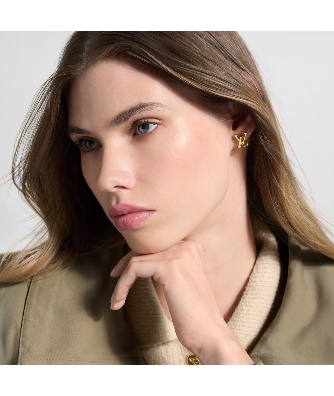 LOUIS VUITTON Золотые латунные серьги, фото 2
