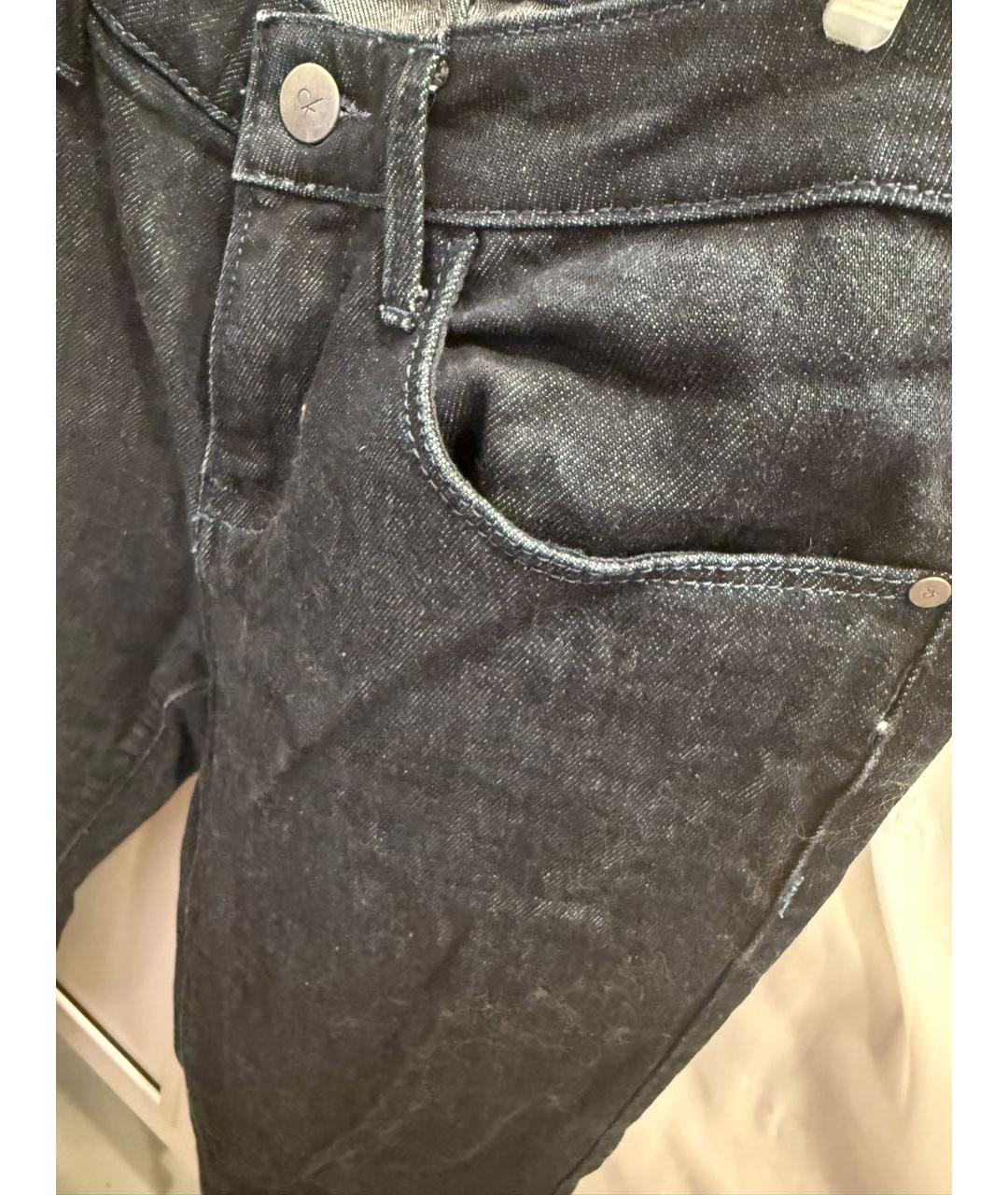 CALVIN KLEIN Темно-синие хлопковые прямые джинсы, фото 4