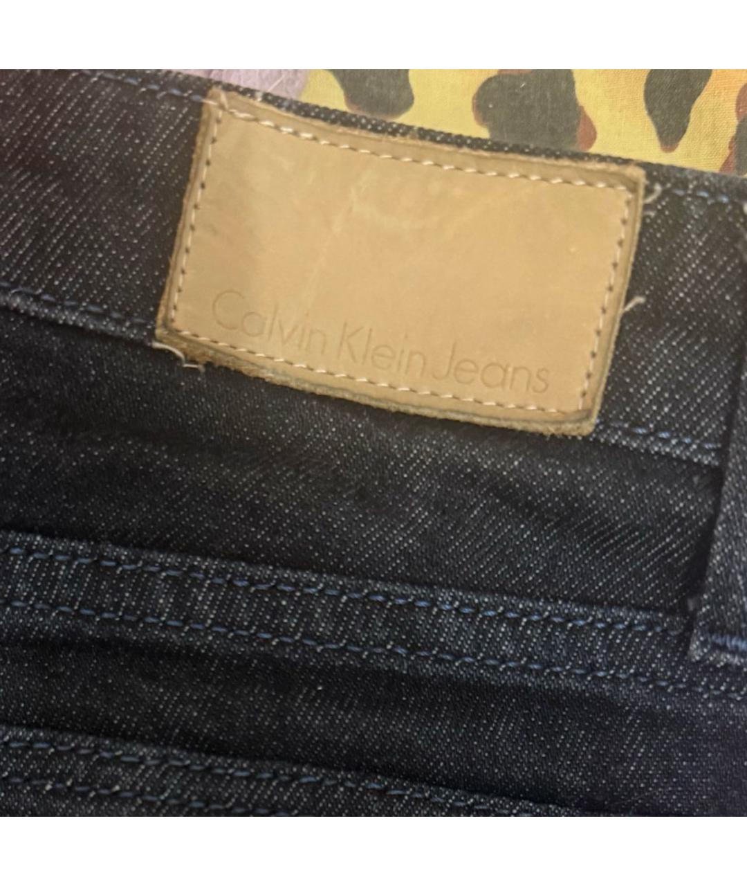 CALVIN KLEIN Темно-синие хлопковые прямые джинсы, фото 6