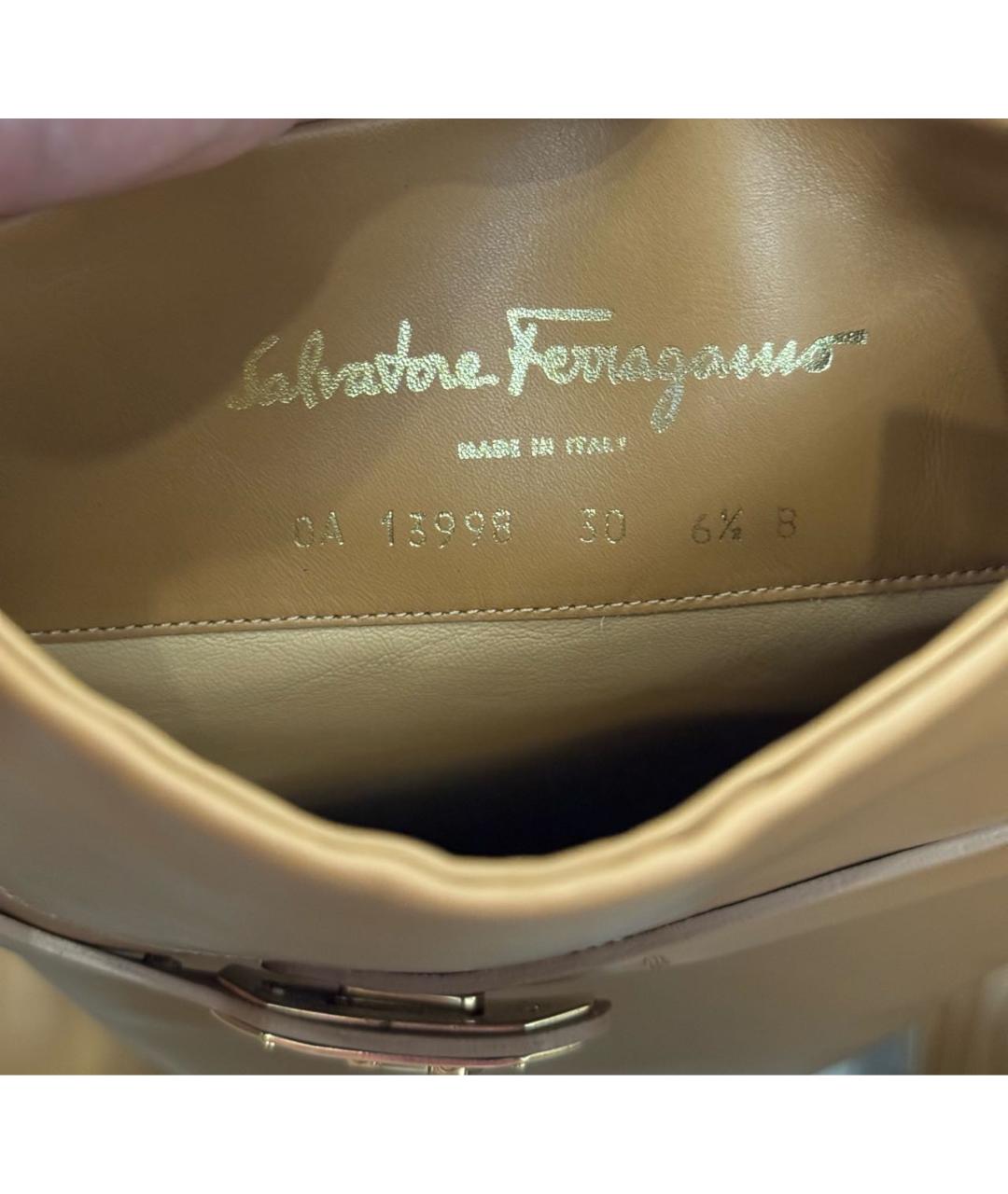 FERRAGAMO Коричневые кожаные сапоги, фото 7