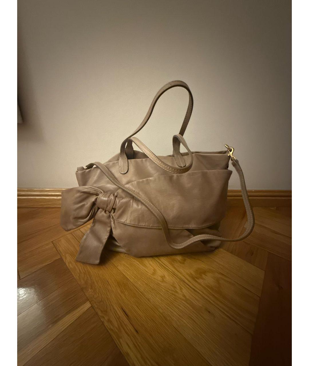 VALENTINO Коричневая кожаная сумка тоут, фото 7