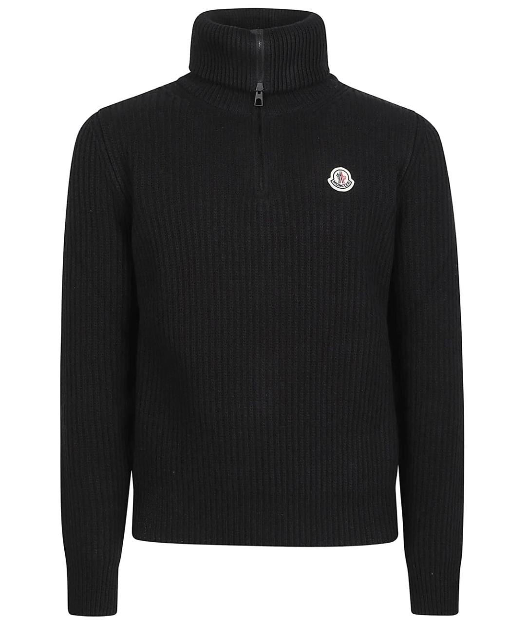 MONCLER Черный шерстяной джемпер / свитер, фото 1