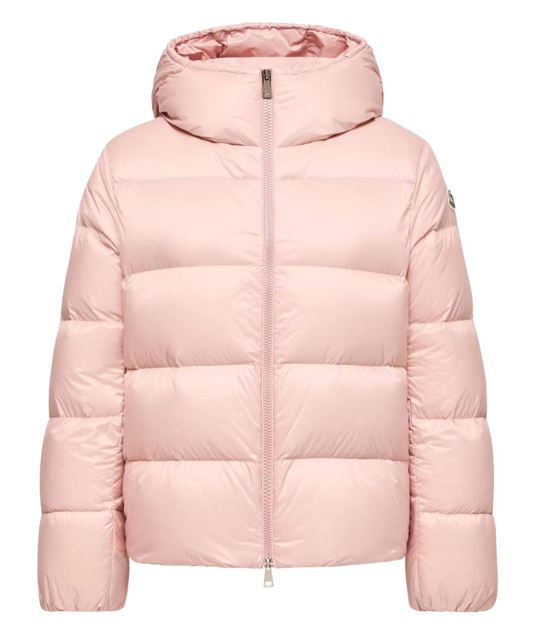 MONCLER Розовый полиамидовый пуховик, фото 1
