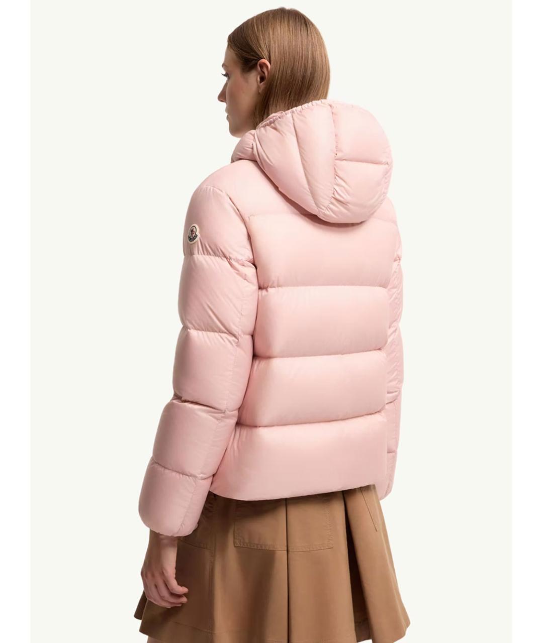 MONCLER Розовый полиамидовый пуховик, фото 5