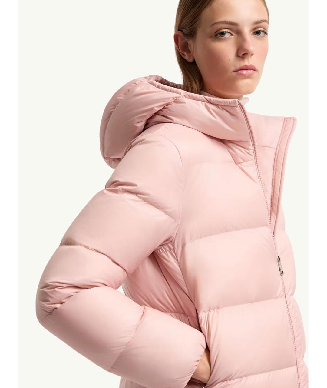 MONCLER Розовый полиамидовый пуховик, фото 6