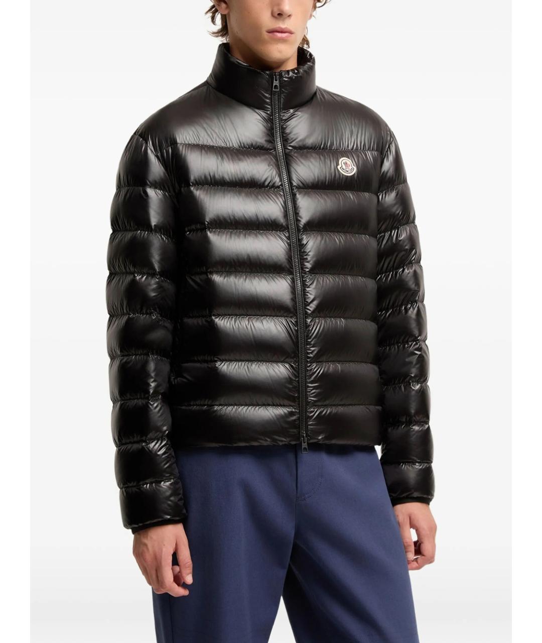 MONCLER Черный полиамидовый пуховик, фото 3