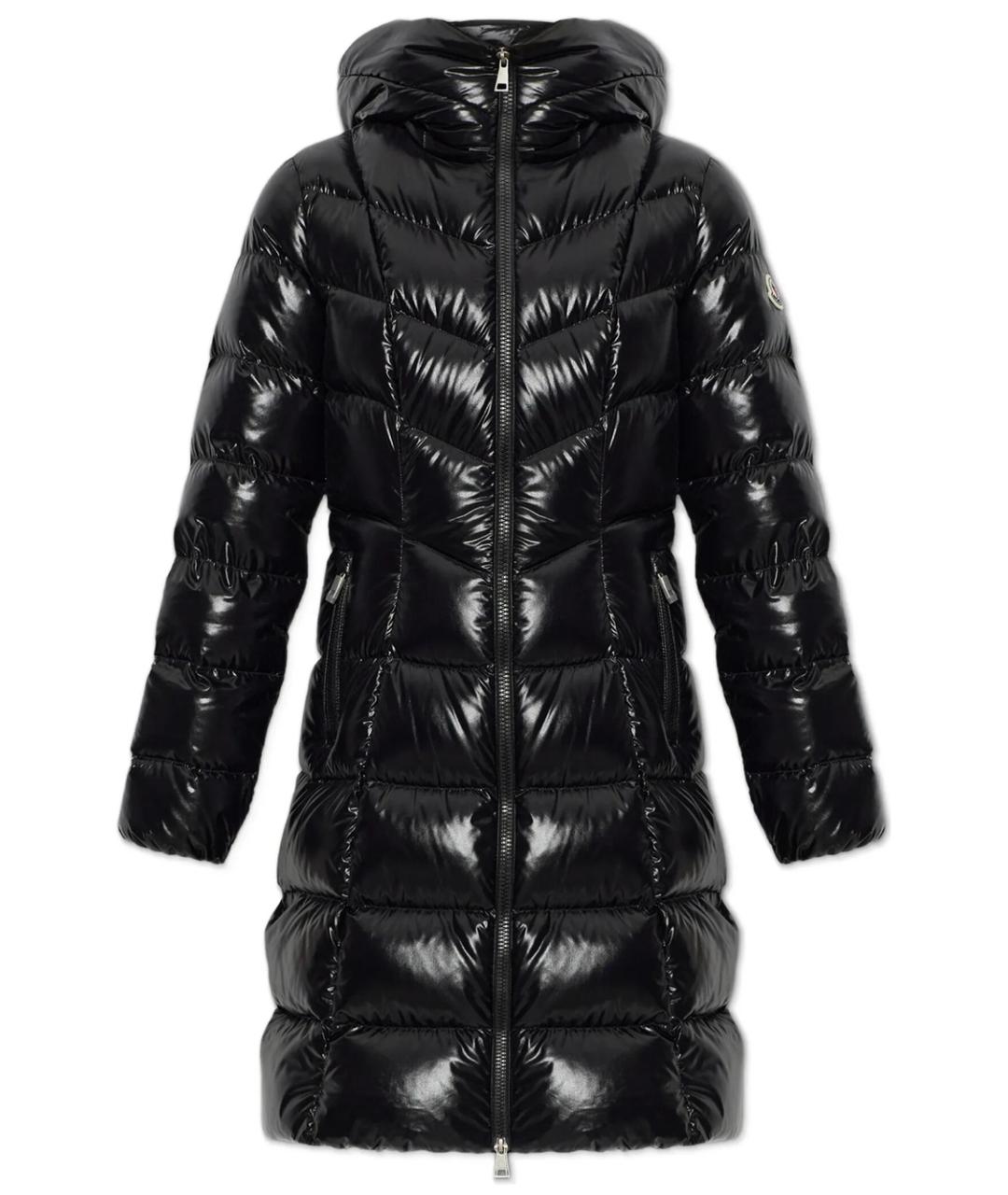 MONCLER Черный полиамидовый пуховик, фото 1