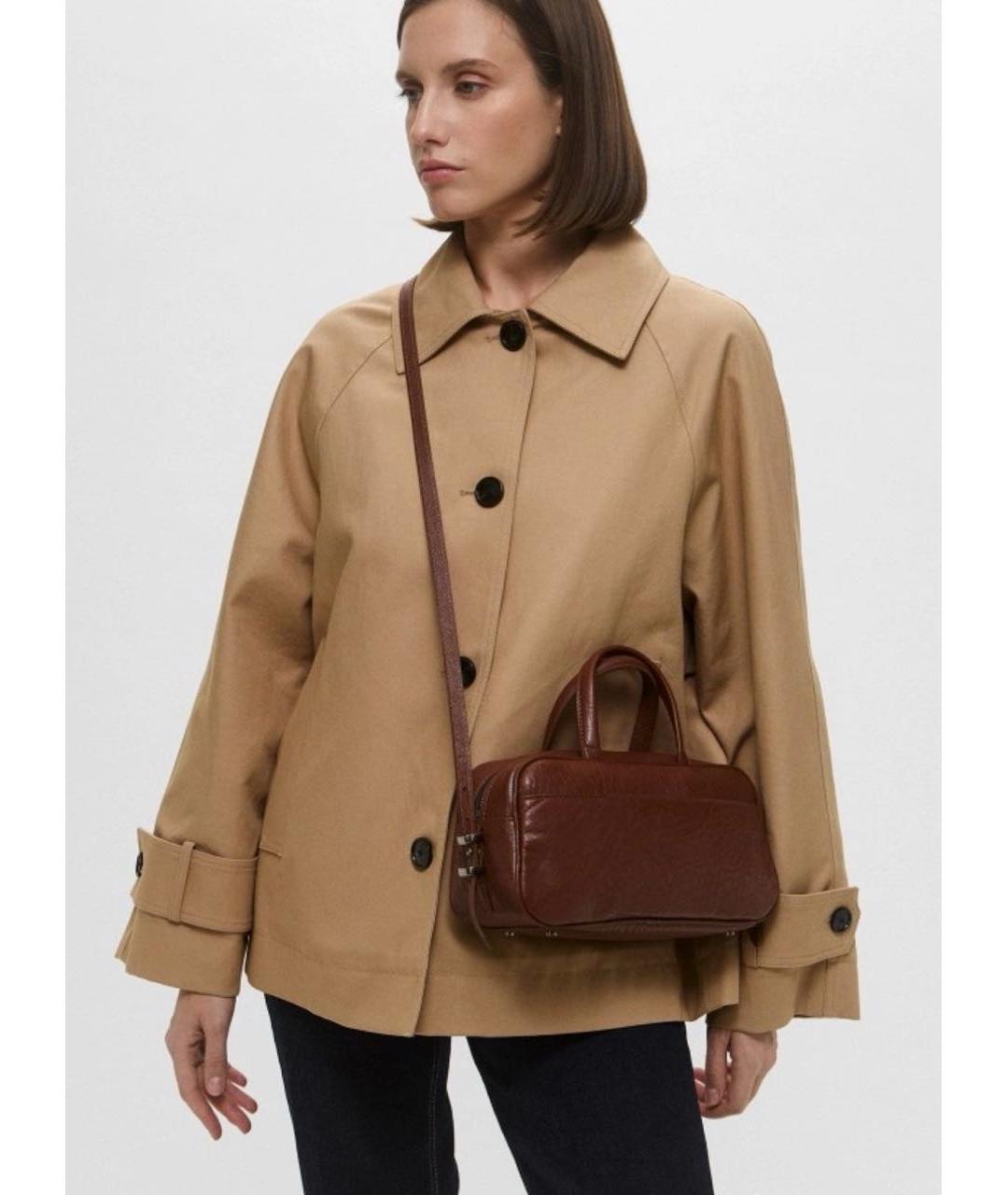 MAX MARA Коричневая кожаная сумка через плечо, фото 2