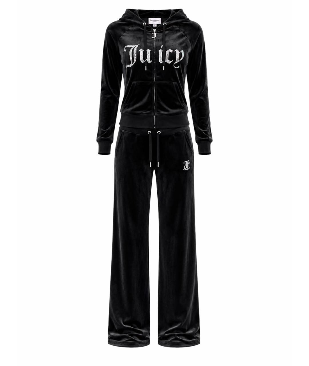 JUICY COUTURE Черный велюровый костюм с брюками, фото 1