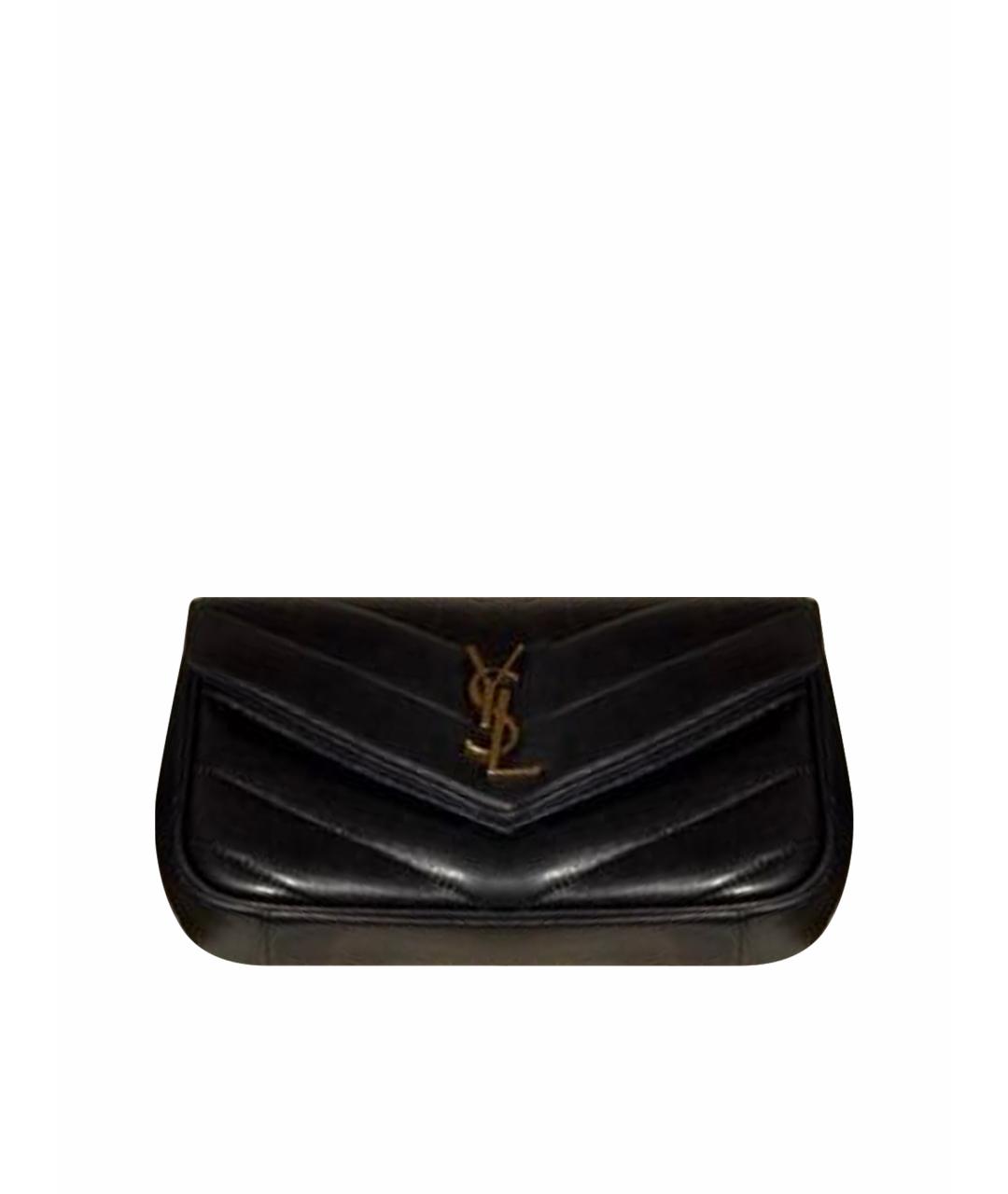 SAINT LAURENT Черная сумка через плечо из экзотической кожи, фото 1