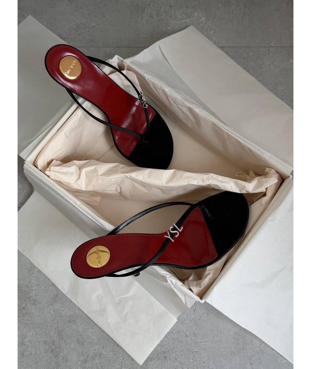 SAINT LAURENT Черные босоножки, фото 5