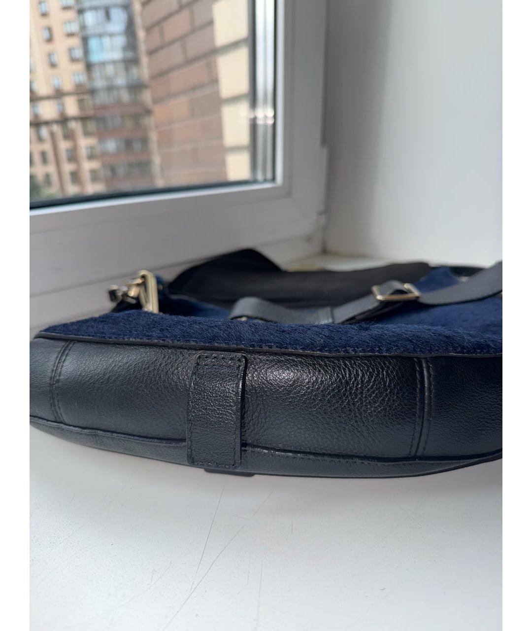 FURLA Темно-синяя кожаная сумка через плечо, фото 5