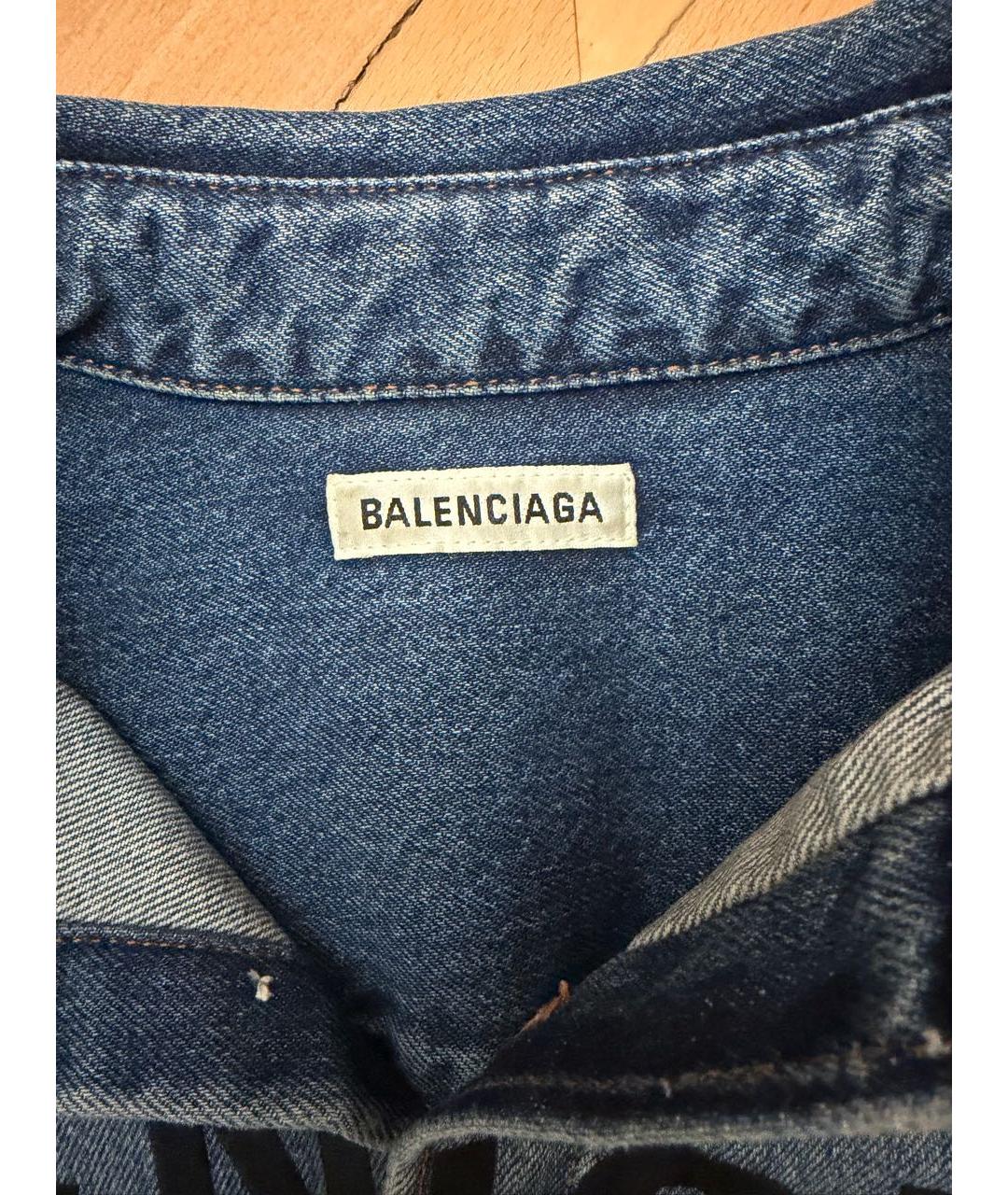 BALENCIAGA Синее хлопковое повседневное платье, фото 3