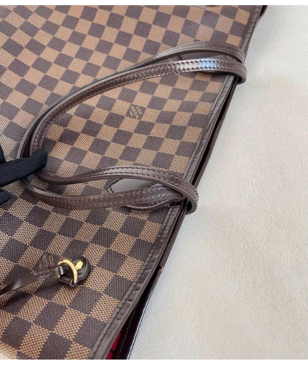 LOUIS VUITTON Коричневая сумка тоут из канвы, фото 5