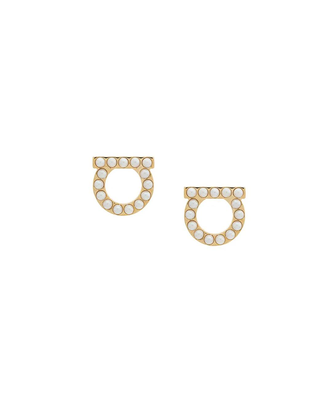 FERRAGAMO Золотые латунные серьги, фото 1