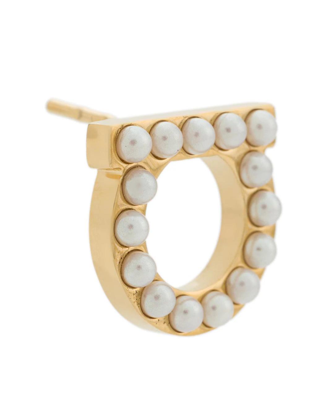 FERRAGAMO Золотые латунные серьги, фото 2