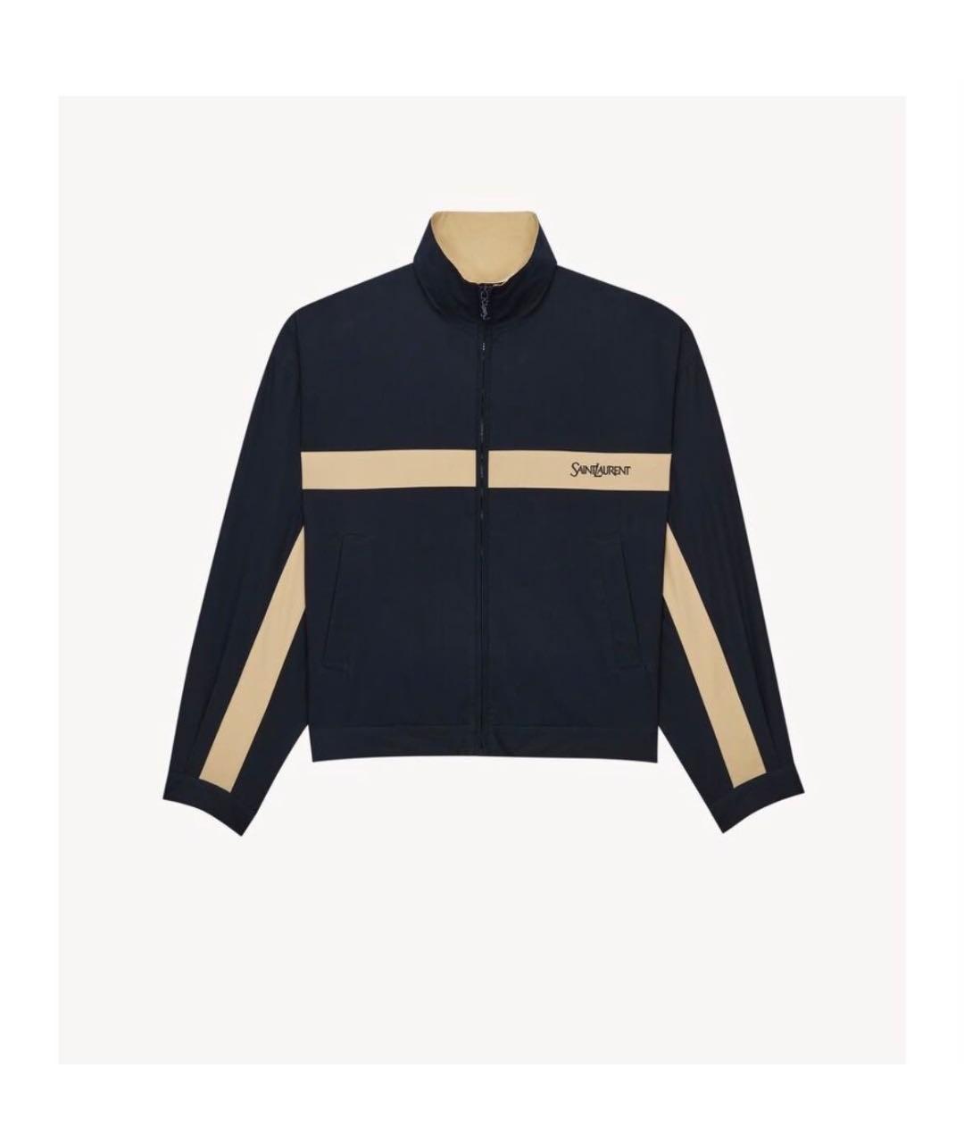 SAINT LAURENT Темно-синяя полиэстеровая куртка, фото 5