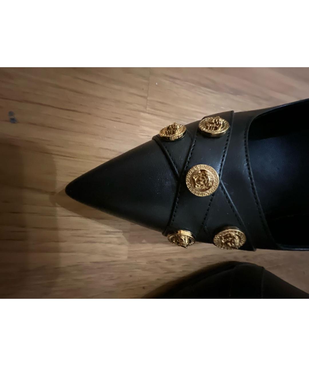 VERSACE Черные кожаные туфли, фото 7