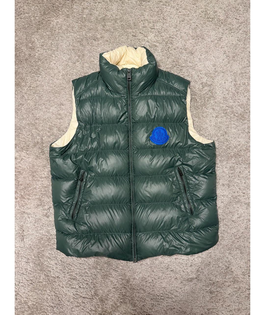 MONCLER Зеленый нейлоновый жилет, фото 9