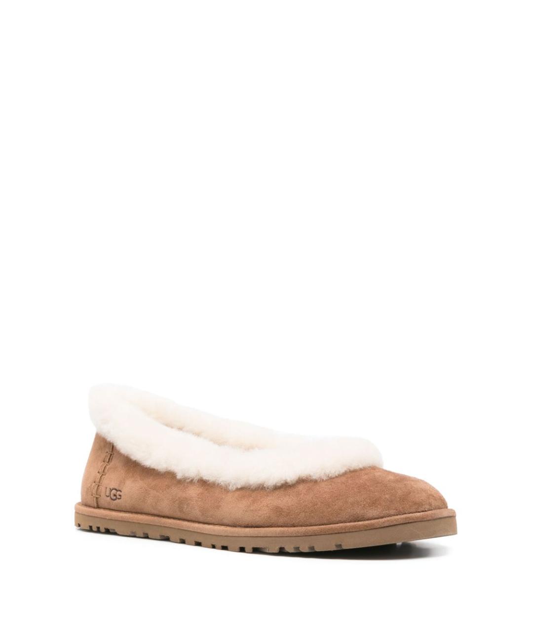UGG Коричневые замшевые балетки, фото 2