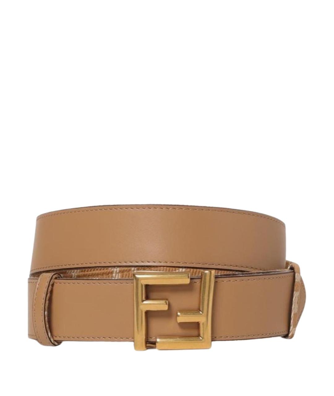 FENDI Бежевый кожаный ремень, фото 1