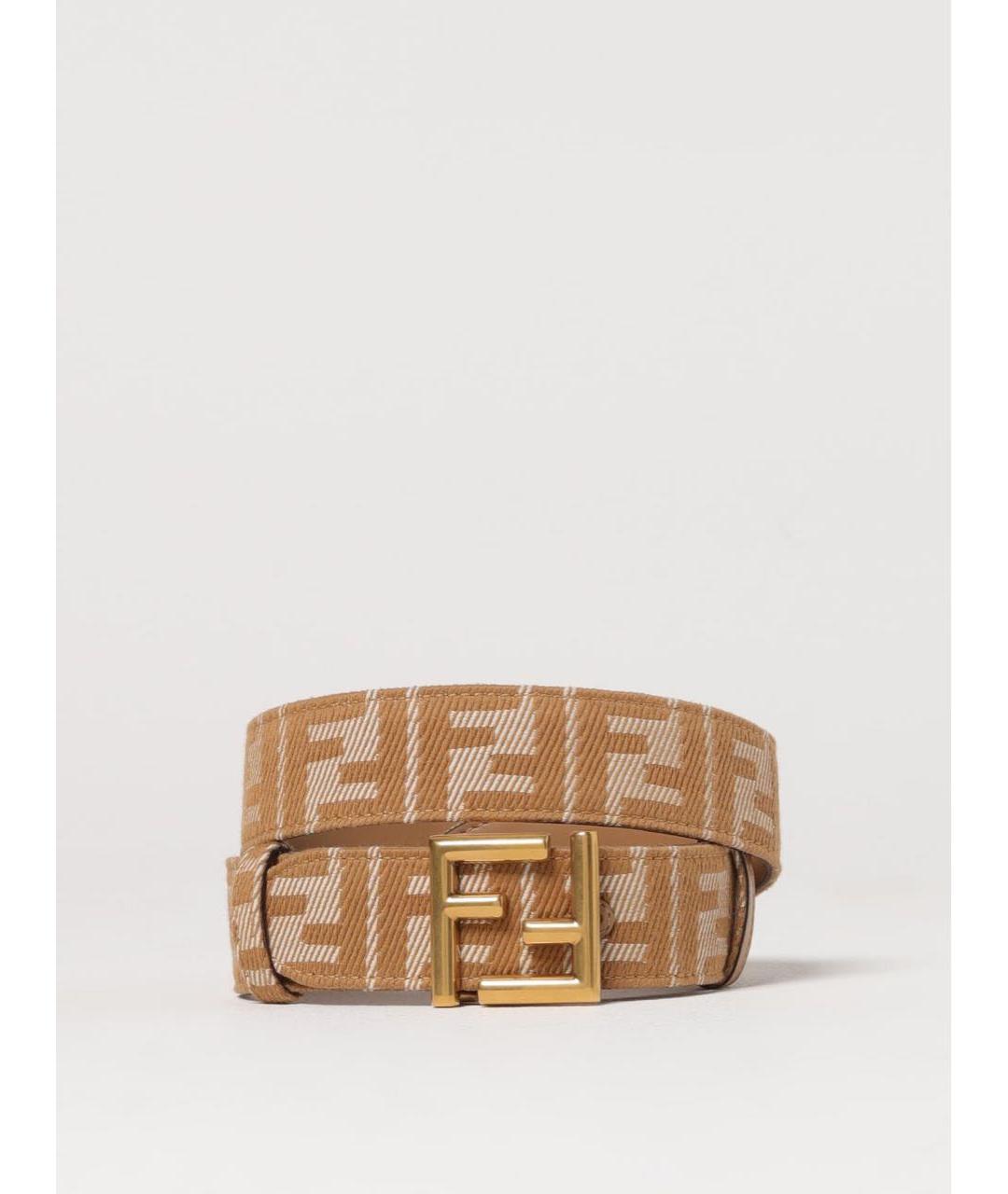 FENDI Бежевый кожаный ремень, фото 2