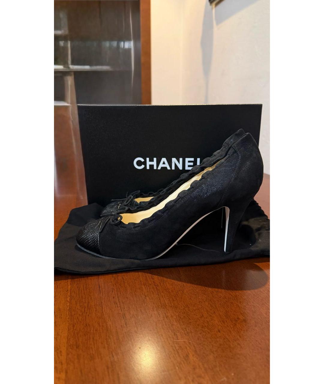 CHANEL Черные кожаные туфли, фото 5