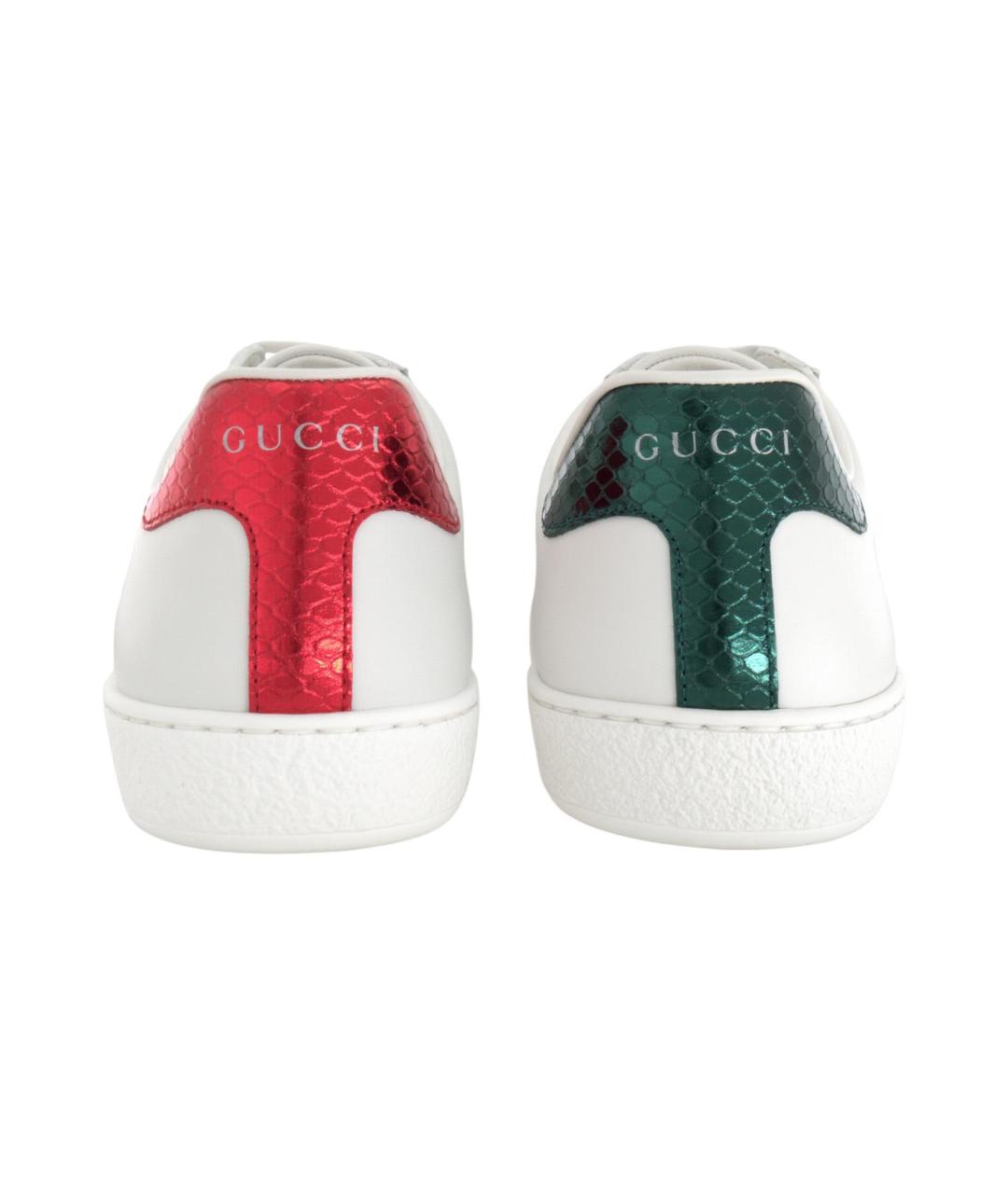 GUCCI Белые кожаные низкие кроссовки / кеды, фото 5