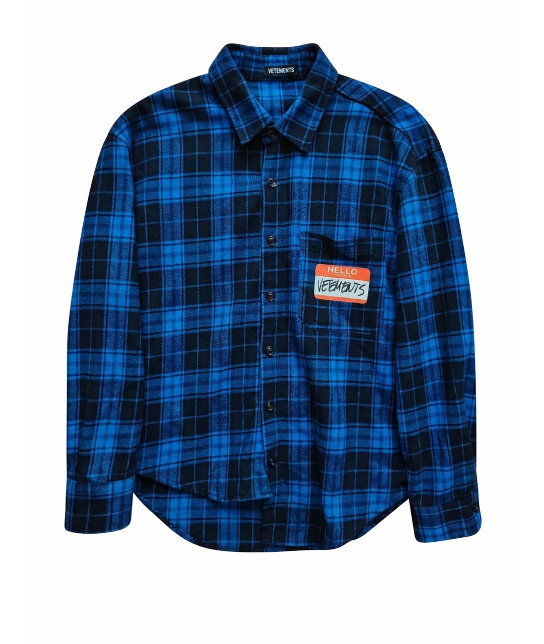 VETEMENTS Синяя хлопковая кэжуал рубашка, фото 1