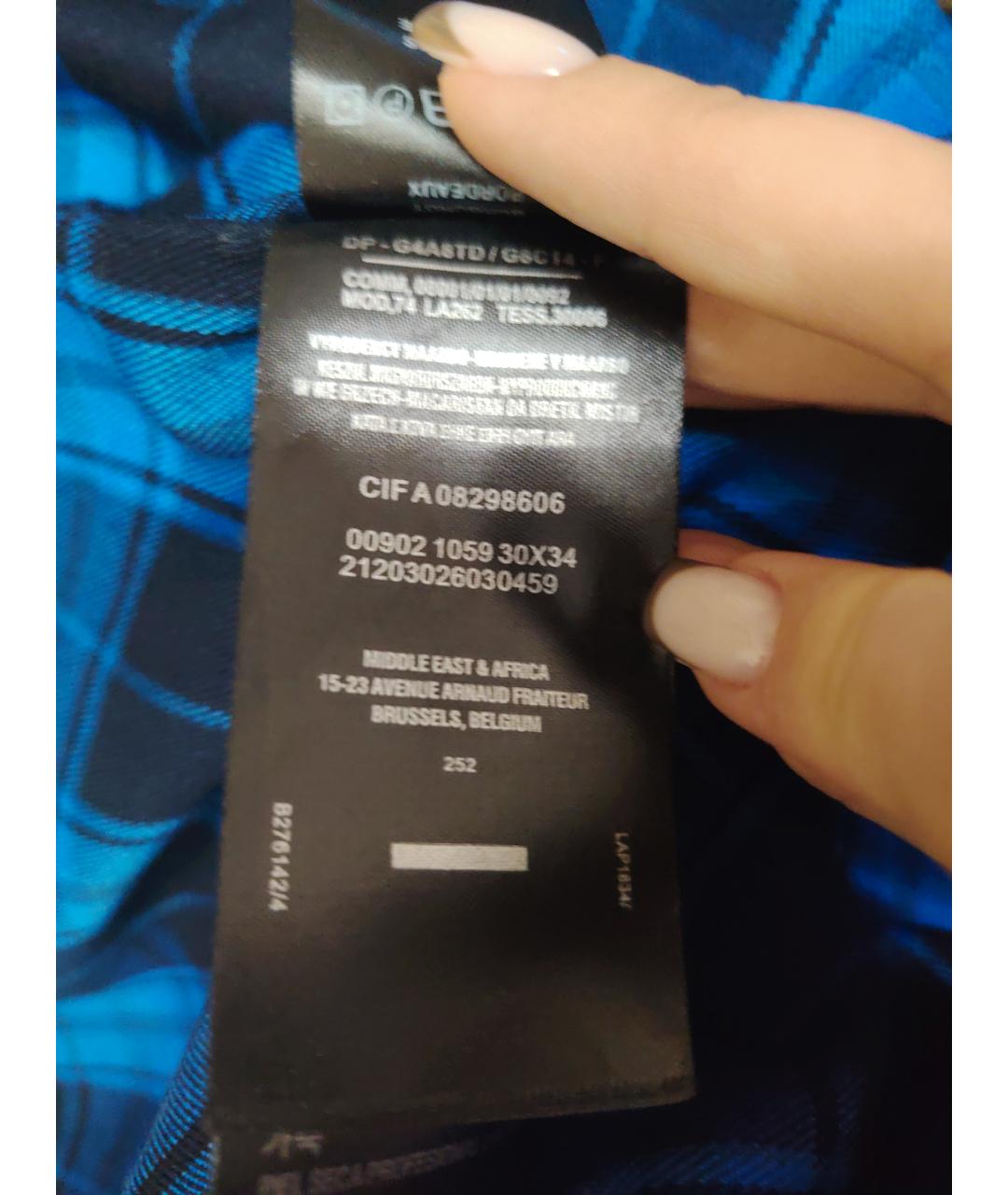 VETEMENTS Синяя хлопковая кэжуал рубашка, фото 5